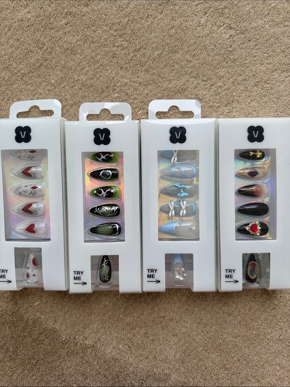 Brand New Lot of Never Have I Ever Press-On Nail Sets x4